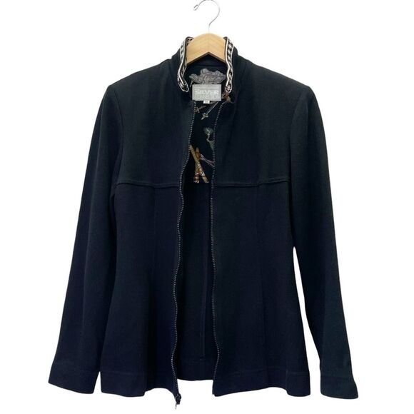 Vintage Dorothy Schoelen Black Ribbed Knit Sweater Skirt & Jacket Set Size 10 - Picture 8 of 16